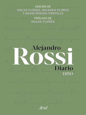 cover image of Alejandro Rossi. Diario uno